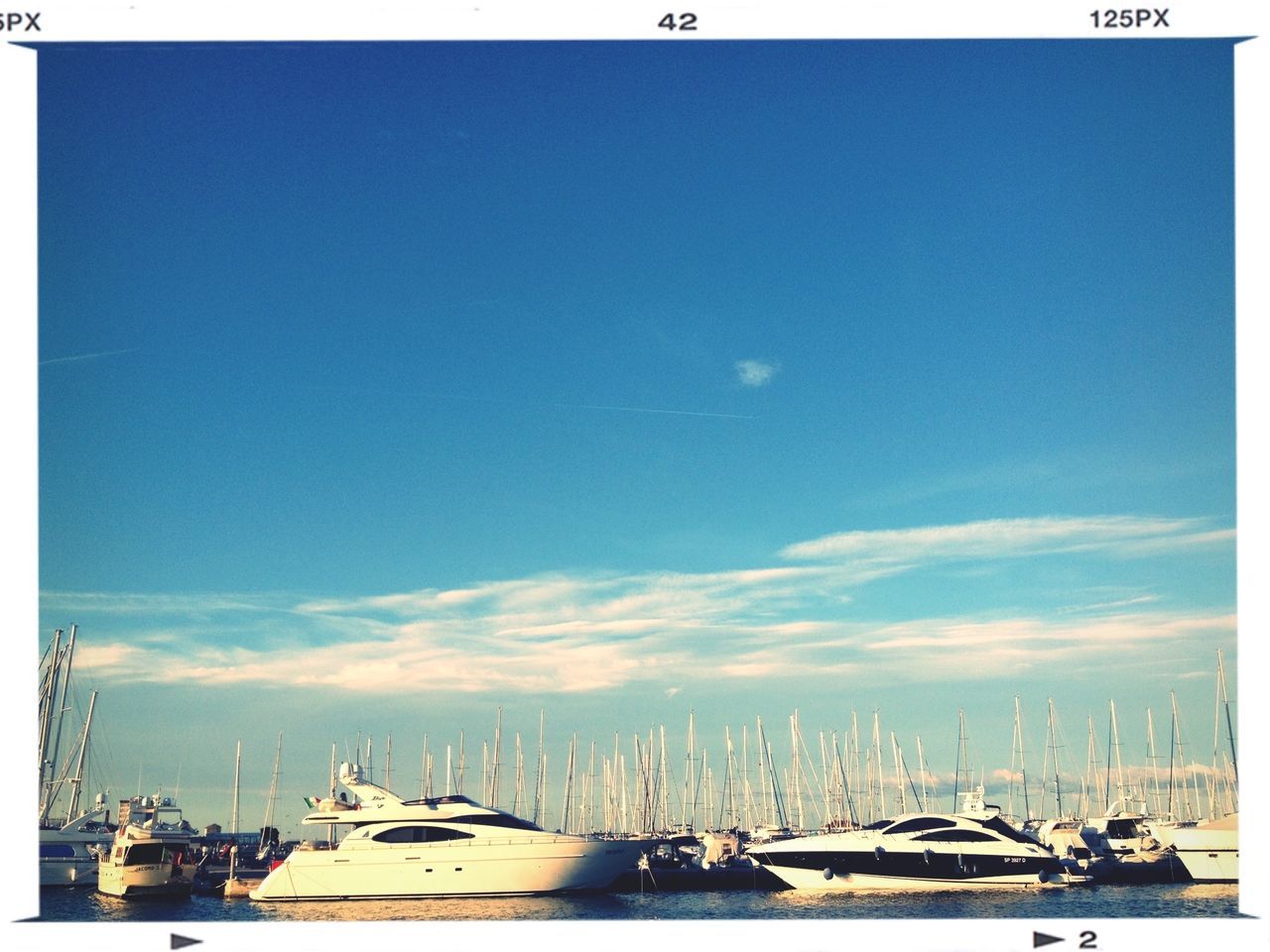 transportation, mode of transport, nautical vessel, moored, boat, harbor, sky, mast, water, car, sea, blue, travel, land vehicle, copy space, outdoors, no people, clear sky, stationary, auto post production filter