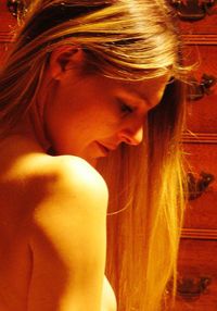 Young woman with orange hair