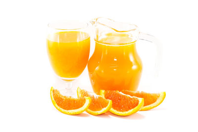 Orange juice against white background