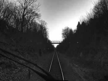 Railroad track at sunset