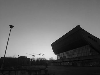 Low angle view of building against clear sky