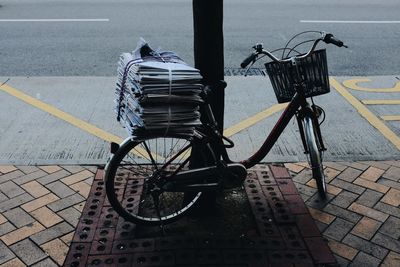 Car parked on sidewalk