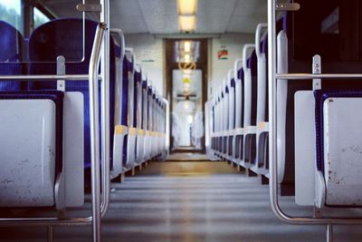 Interior of empty train