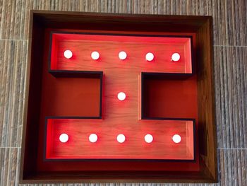 Close-up of illuminated red light