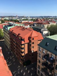 High angle view of gothenburg townscape