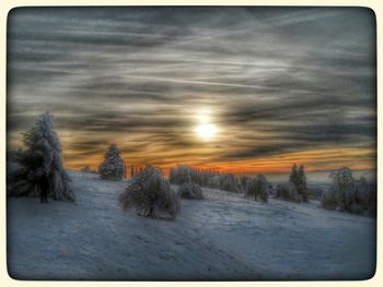 Scenic view of snow covered landscape