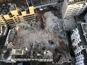 High angle view of construction site