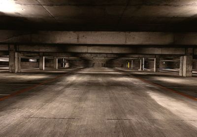 View of basement parking lot