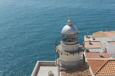 High angle view of sea against sky