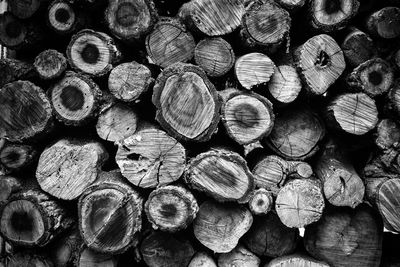 Full frame shot of firewood