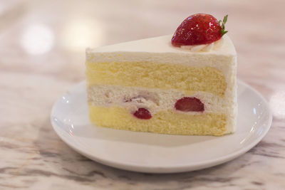Close-up of cake in plate