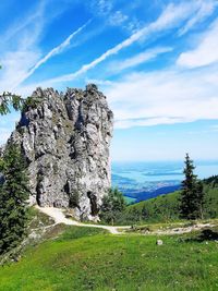 Scenic view of land against sky