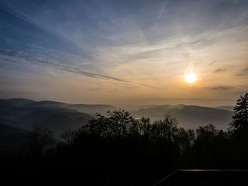 Scenic view of sunset over landscape