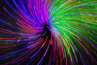 Colorful firework display at night
