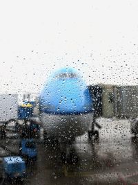 Close-up of wet window in rainy season