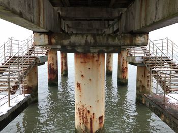 Pier on bridge over canal