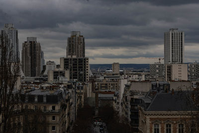 View of paris from the buttes-chaumont park