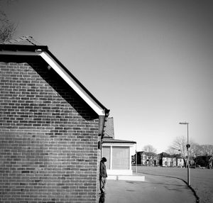 Low angle view of built structure against clear sky