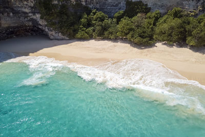 High angle view of beach