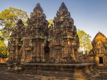 Low angle view of temple against sky