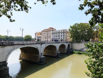 Arch bridge over river