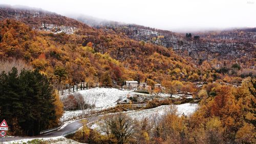 Scenic view of river against sky during winter