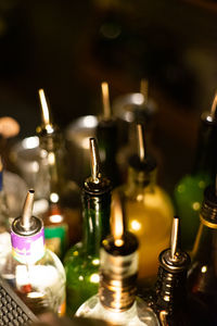 Close-up of wine glasses