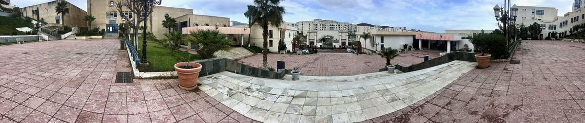 Panoramic view of buildings against sky