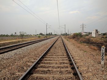 Railroad track at sunset