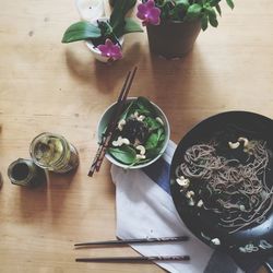 Potted plant on table