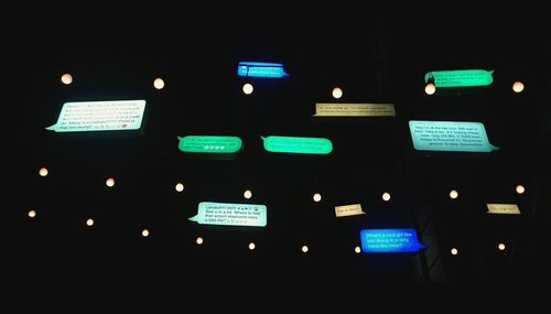 Information sign at night