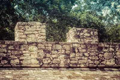 View of old stone wall