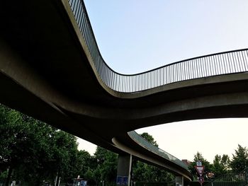 Low angle view of bridge against clear sky