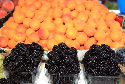 Close-up of fruits in market for sale