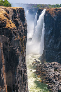 Scenic view of waterfall