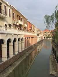 View of canal along buildings