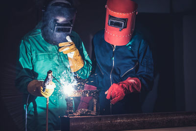 People working on stage