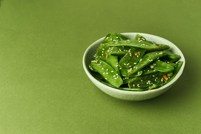 Fried snow peas in asian style