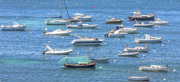 Boats in sea