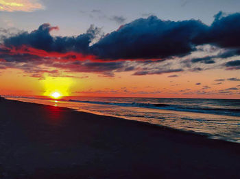 Scenic view of beach during sunset