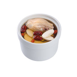 High angle view of breakfast in bowl against white background