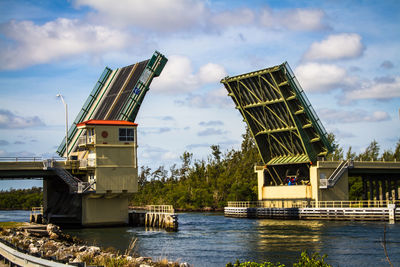 Dania florida bridge up at intercoastal waterway 