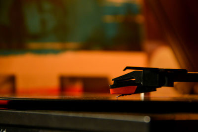 Close-up of record