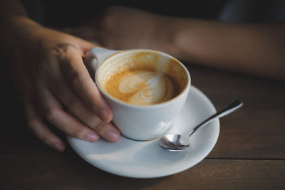 Coffee cup on table