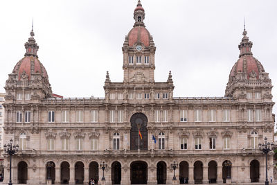 The bustling plaza maria pita in the heart of la coruña, galicia, spain, 