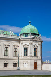 Detail of the upper belvedere palace in a beautiful early spring day