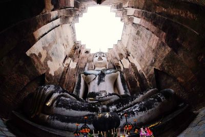 Panoramic view of statues in building