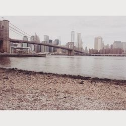 City skyline with river in background