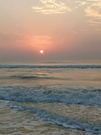 Scenic view of sea during sunset