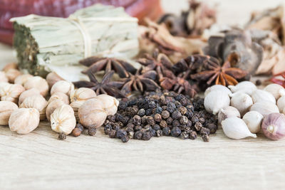 Close-up of vegetables on table